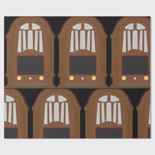  Wooden Radio Cadeaupapier (Vlak)