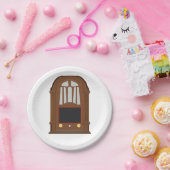  Wooden Radio Papieren Bordje (Feest)