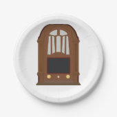  Wooden Radio Papieren Bordje (Voorkant)