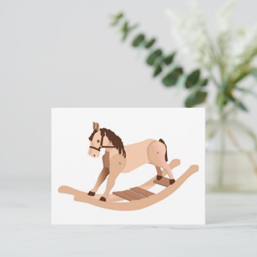 Wooden Rocking Horse Briefkaart (Staand voorkant)