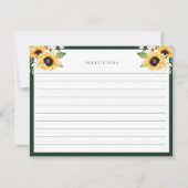 Wooden Rolling Pin & Whisk Yellow Sunflower Recipe Notitiekaartje (Achterkant)