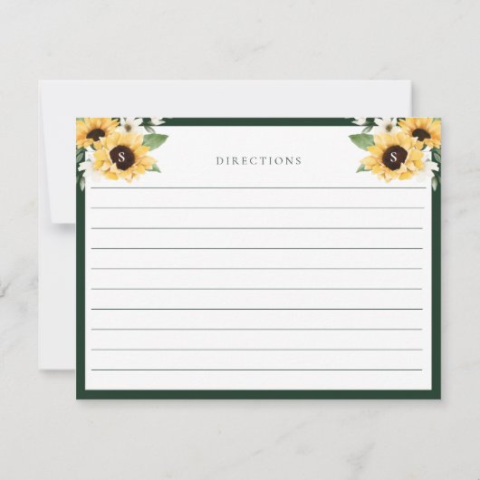 Wooden Rolling Pin & Whisk Yellow Sunflower Recipe Notitiekaartje (Achterkant)