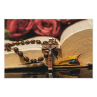 Wooden Rosary met Jezus op Cross