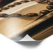 Wooden Rosary met Jezus op Cross Foto Afdruk (Hoek)