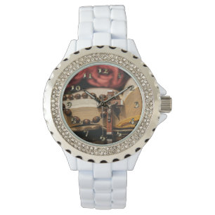 Wooden Rosary met Jezus op Cross Horloge