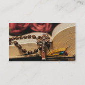 Wooden Rosary met Jezus op Cross Visitekaartje (Achterkant)
