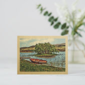  Wooden Rowboot Vintage Travel Briefkaart (Staand voorkant)