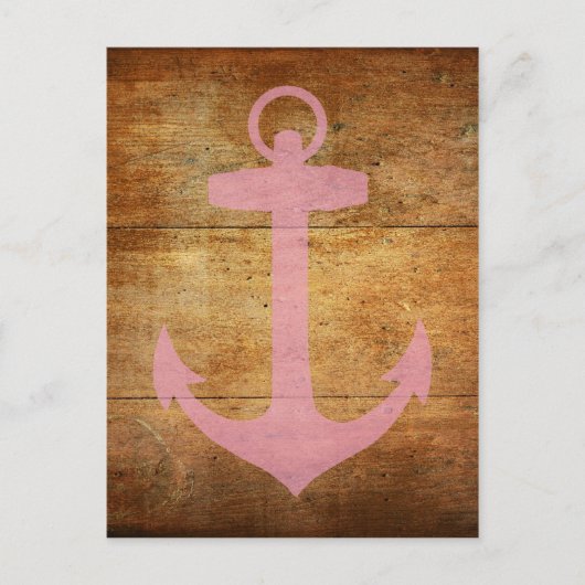 Wooden Roze Anchor Briefkaart (Voorkant)