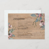 Wooden roze eucalyptus Floral Weddenschap Informatiekaartje (Voorkant / Achterkant)