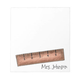 Wooden Ruler Personalized School Teacher Notitiebl Notitieblok