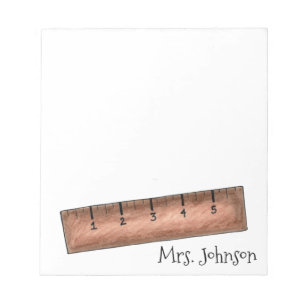 Wooden Ruler Personalized School Teacher Notitiebl Notitieblok