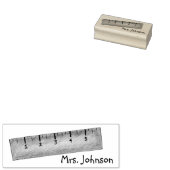 Wooden Ruler Personalized School Teacher Stamp Rubberstempel (Gestempeld)