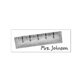 Wooden Ruler Personalized School Teacher Stamp Rubberstempel (Afrduk)