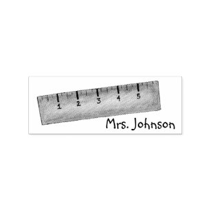 Wooden Ruler Personalized School Teacher Stamp Rubberstempel