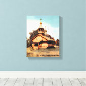 Wooden Russische kerk Canvas Afdruk (Insitu (Houten vloer))