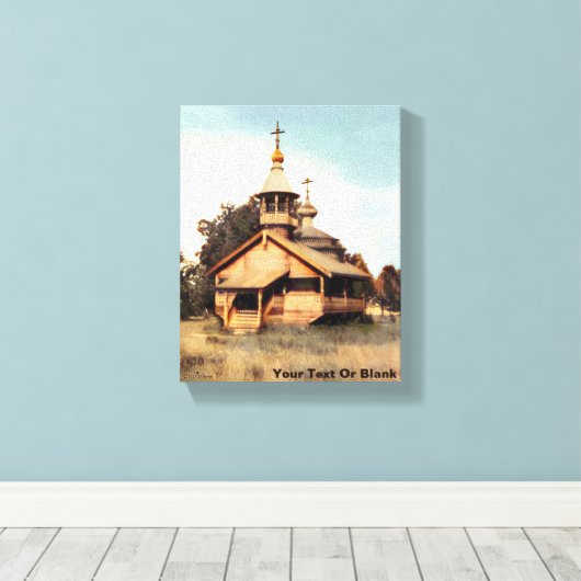Wooden Russische kerk Canvas Afdruk (Insitu (Houten vloer))