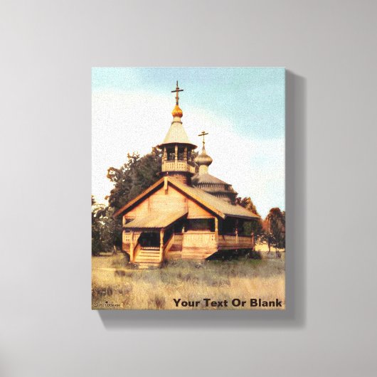 Wooden Russische kerk Canvas Afdruk (Voorkant)