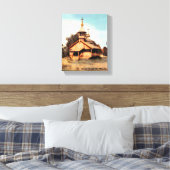 Wooden Russische kerk Canvas Afdruk (Insitu (Slaapkamer))
