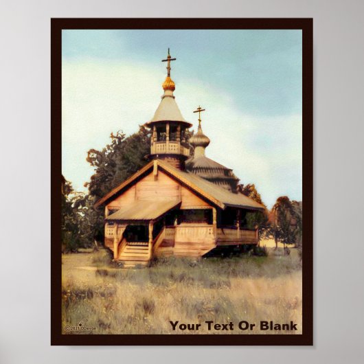 Wooden Russische kerk Poster (Voorkant)