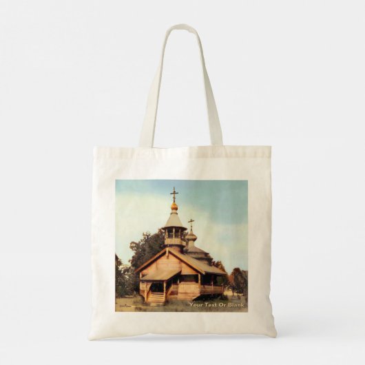 Wooden Russische kerk Tote Bag (Achterkant)