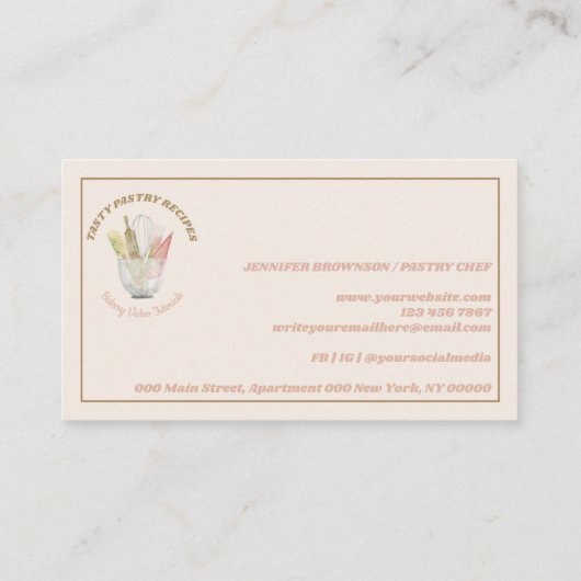 Wooden Rustic Bakery home Visitekaartje (Achterkant)