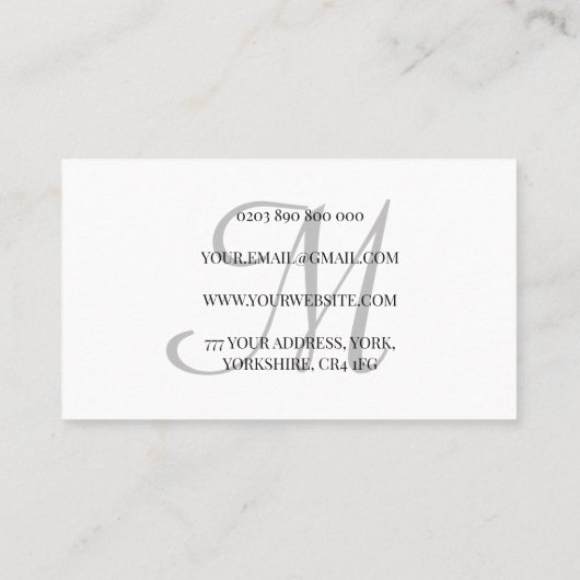 Wooden Rustic Barn Brown Monogram Script Visitekaartje (Achterkant)