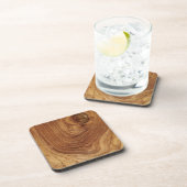 Wooden Rustic Teak Wood Textuur Hout Grain Foto Bier Onderzetter (Rechterzijde)