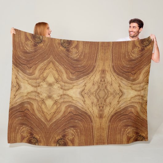 Wooden Rustic Teak Wood Textuur Hout Grain Foto Fleece Deken (In situ)