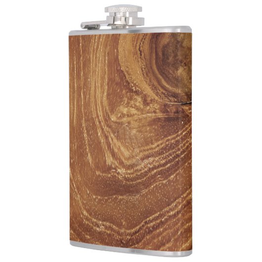 Wooden Rustic Teak Wood Textuur Hout Grain Foto Heupfles (Links)