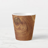 Wooden Rustic Teak Wood Textuur Hout Grain Foto Latte Mok (Voorkant)