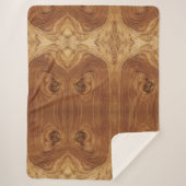 Wooden Rustic Teak Wood Textuur Hout Grain Foto Sherpa Deken (Voorkant)