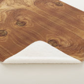 Wooden Rustic Teak Wood Textuur Hout Grain Foto Sherpa Deken (3/4)