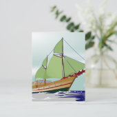 Wooden Sailboat Briefkaart (Staand voorkant)