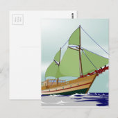 Wooden Sailboat Briefkaart (Voorkant / Achterkant)