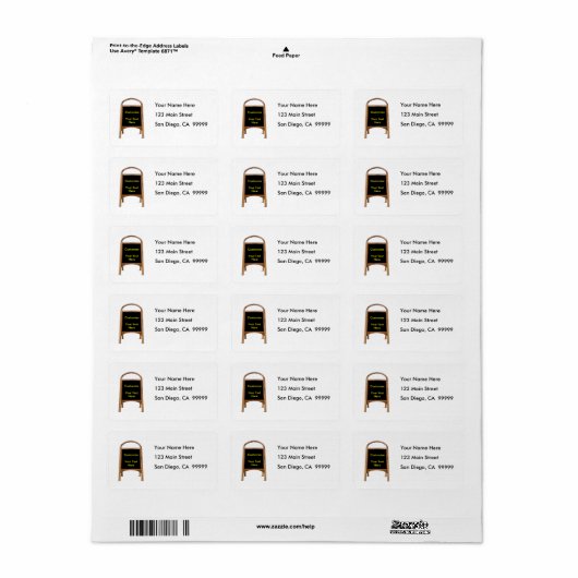 Wooden Sandwich Board Etiket (Full Sheet)