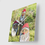 Wooden Santa Claus Vierkante Klok (Hoek)