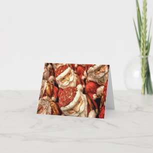 Wooden Santa Note-Kaart Feestdagen Kaart