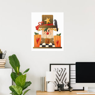 Wooden Scarecrow Poster