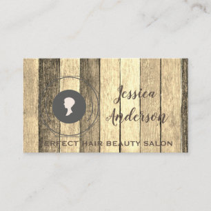 Wooden Sepia Rustic  Hair Styling Logo Visitekaartje