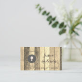 Wooden Sepia Rustic  Hair Styling Logo Visitekaartje (Staand voorkant)