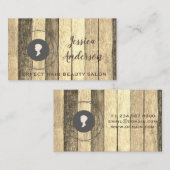 Wooden Sepia Rustic  Hair Styling Logo Visitekaartje (Voorkant / Achterkant)