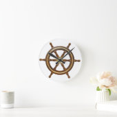 Wooden Ship Steering Wheel Round Clock Ronde Klok (Huis)