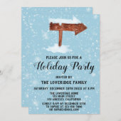 Wooden Sign & White Sneeuwfeest Kaart (Voorkant / Achterkant)