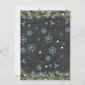 Wooden Snowy Ugly Sweater kerst Uitnodiging (Achterkant)