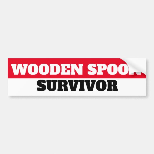 WOODEN SPOON SURVIVOR BUMPERSTICKER (Voorkant)