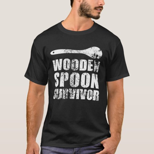 Wooden Spoon Survivor Funny Italy Gift T-shirt (Voorkant)