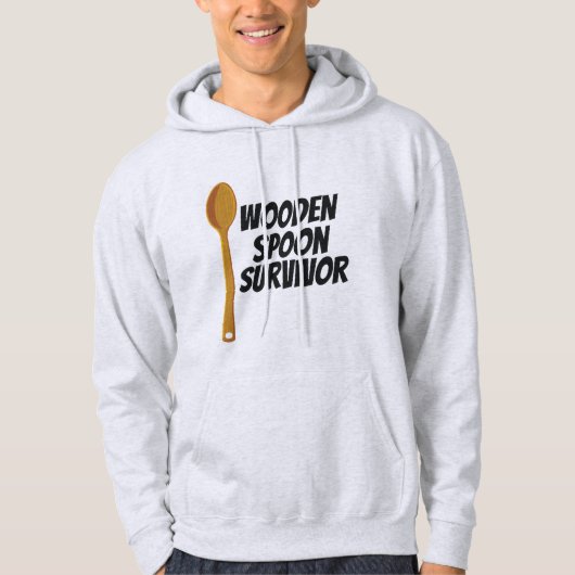 Wooden Spoon Survivor Funny Nostalgia Hoodie (Voorkant)