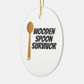 Wooden Spoon Survivor Funny Nostalgia Keramisch Ornament (Links)