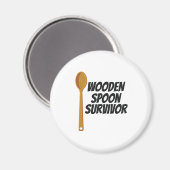 Wooden Spoon Survivor Funny Nostalgia Magneet (Voorkant / Achterkant)