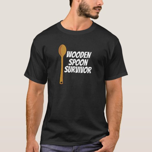 Wooden Spoon Survivor Funny Nostalgie T-shirt (Voorkant)